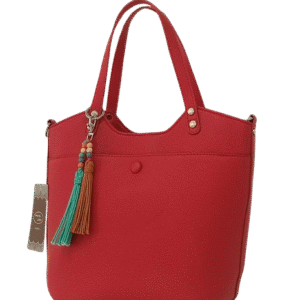 bolso tipo tote ❤️ Rojo pasión, en color rojo vibrante y piel con textura.